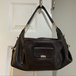 Tod’s Dark Brown Pebble Leather Shoulder Bag w/ Gold Hardware